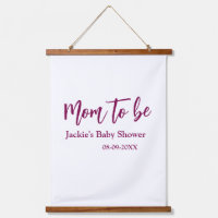 Futur maman baby shower nom date rose simple minim