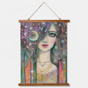 Tapisserie Suspendue Galaxy Girl Celestial Bohemian Imaginaire Art