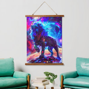 Tapisserie Suspendue Galaxy Lion Blue
