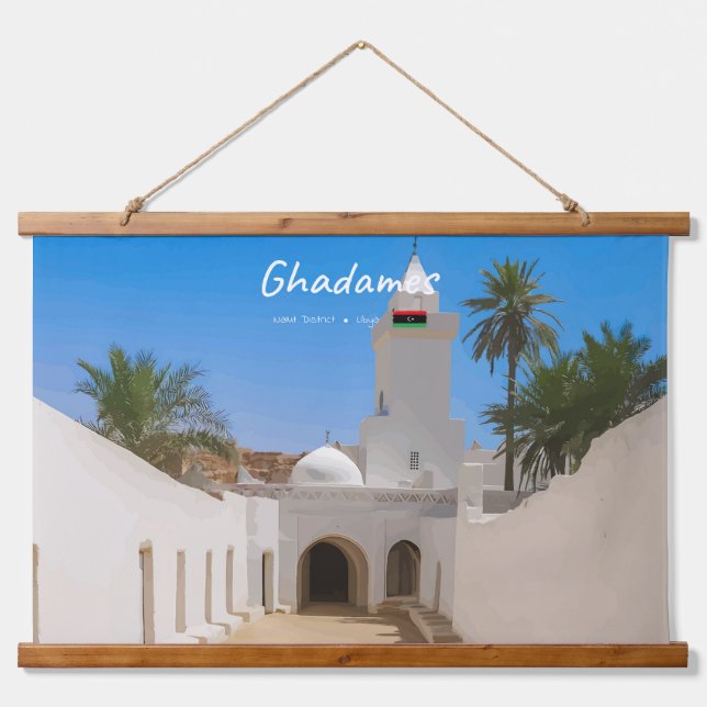 Tapisserie Suspendue Ghadames, Libye - Mosquée Blanche (Devant)