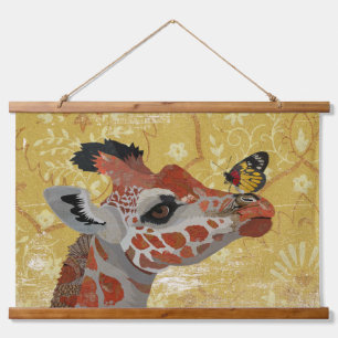 TAPISSERIE SUSPENDUE GIRAFFE & PAPILLON