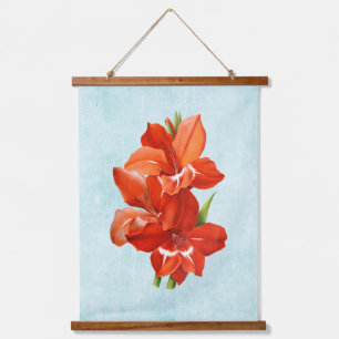 Tapisserie Suspendue Gladiolus on Aged Denim