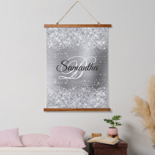 Tapisserie Suspendue Glitter Silver Glam Fancy Monogramme