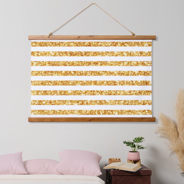 Tapisserie Suspendue Gold Horizontal Parties scintillant Boho Popular C (Chambre à coucher)