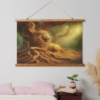 Tapisserie Suspendue Gold Lion Tapestry