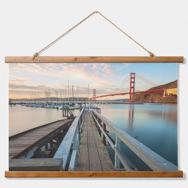 Tapisserie Suspendue Golden Gate Bridge de Wooden Pier (Devant)