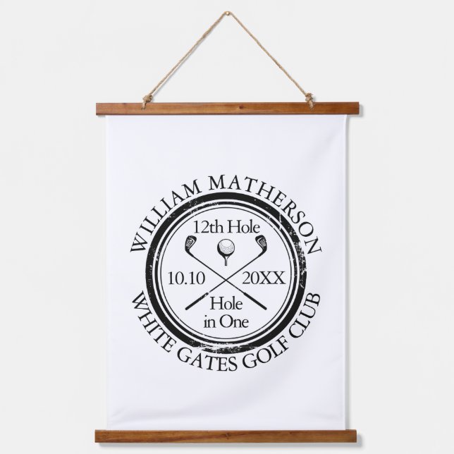 Tapisserie Suspendue Golf Hole in One Classique Personnalisé (Recto)