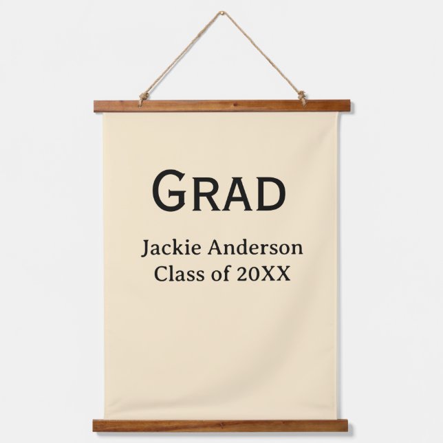Tapisserie Suspendue Grad bold letter name class of 20XX yellow pastel  (Recto)