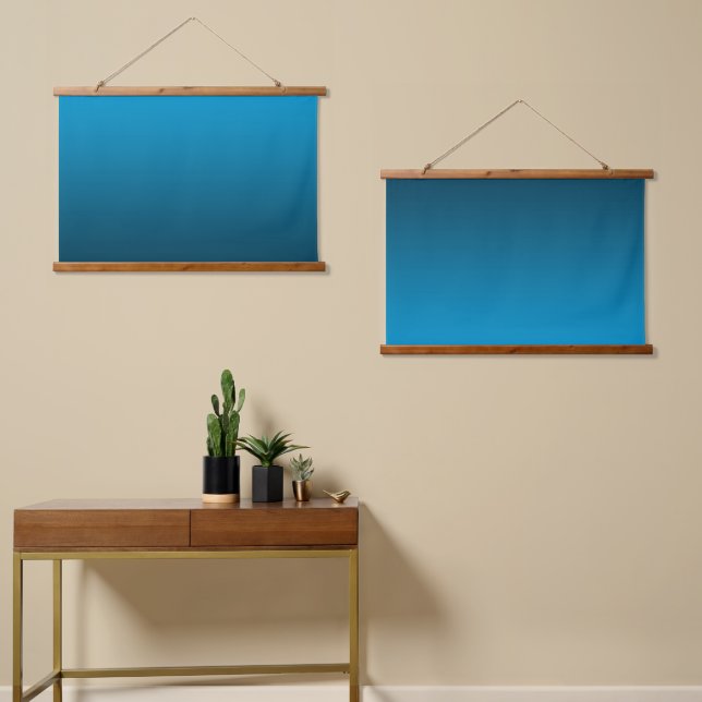 Tapisserie Suspendue Gradient Blue - deep to light | Mood Background | (Asymétrique)