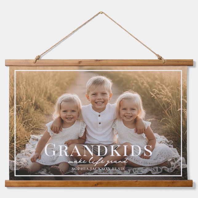 Tapisserie Suspendue Grandkids Make Life Grand Grandparent Gift Photo (Devant)