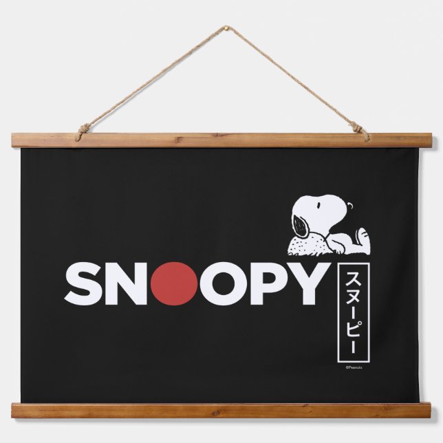 Tapisserie Suspendue Graphique de typographie japonaise Snoopy (Devant)