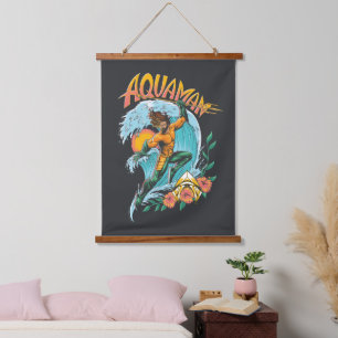 Tapisserie Suspendue Graphique du Surf de levage Aquaman et Trident