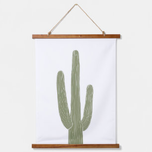 Tapisserie Suspendue Green Saguaro Cactus Southwestern Nursery Decor