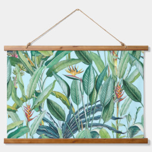 Tapisserie Suspendue Green Tropical Jungle Banana Tree Strelitzia