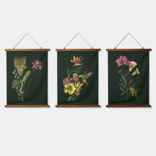 Tapisserie Suspendue Grenouille et Chameleon Tropical African Art