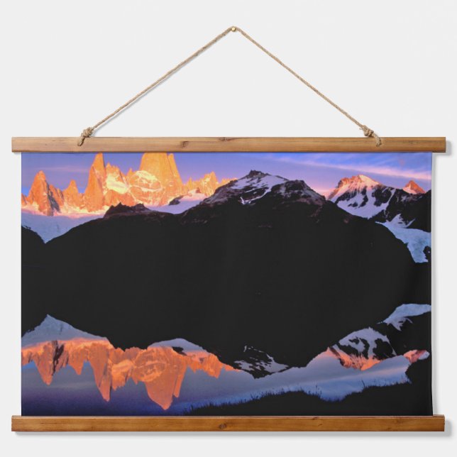 Tapisserie Suspendue Groupe Fitz Roy reflété dans les lacs glaciaires (Devant)