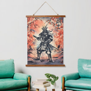 Tapisserie Suspendue Guerrier Samouraï ; Art Traditionnel Japonais