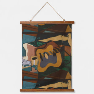 Tapisserie Suspendue Guitare Et Vin Peinture Abstraite