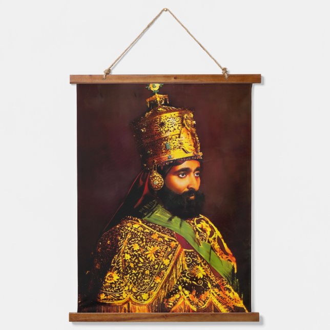 Tapisserie Suspendue Haile Selassie SA Majesté Jah Rastafari Image Affi (Recto)