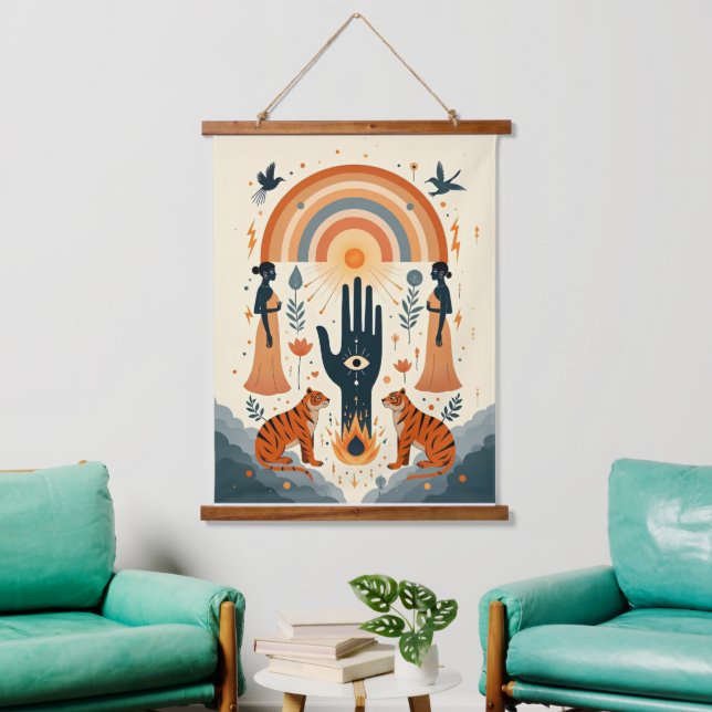 Tapisserie Suspendue Hamsa Hand with Evil Eye – Protective and Stylish  (Salon)
