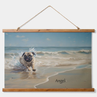 Tapisserie Suspendue Happy Carlin at the Beach personnalisable