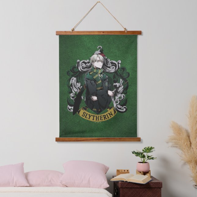 Tapisserie Suspendue HARRY POTTER™ | Anime Draco Malfoy House Crest (Chambre à coucher)