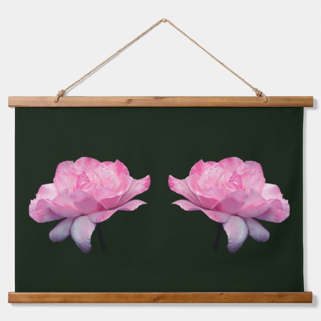 Tapisserie Suspendue Heavenly Pink Rose Flower Twins (Devant)