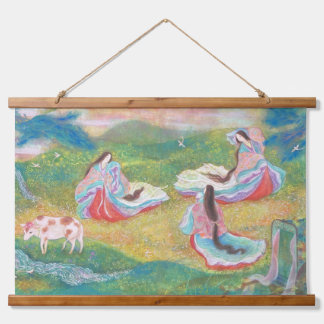 Tapisserie Suspendue Heian Elysium: Ladies in a Spring Meadow 