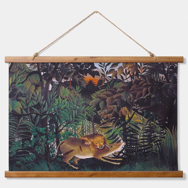 Tapisserie Suspendue Henri Rousseau - Le lion affamé (Devant)