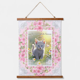 Tapisserie Suspendue Hibiscus & dentelle PINK