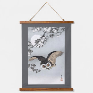 Tapisserie Suspendue Hibou volant et pleine lune, Koson, Ukiyo-e