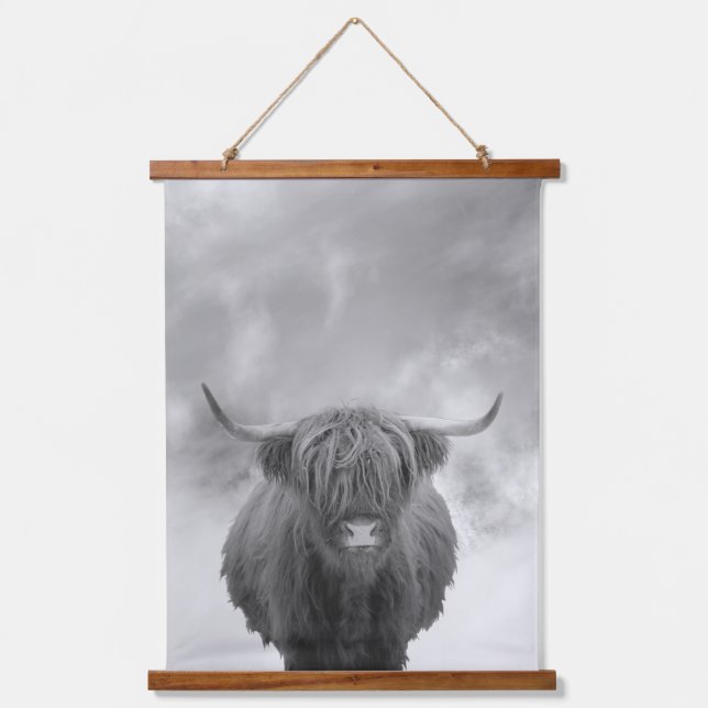 Tapisserie Suspendue Highland Cow Rustic Farmhouse art (Recto)