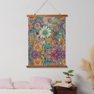 Tapisserie Suspendue Hippie rétro : Mur de verticule marquant