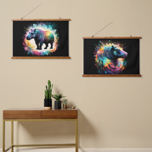 Tapisserie Suspendue Hippo Spectral : Un Voyage Holographique