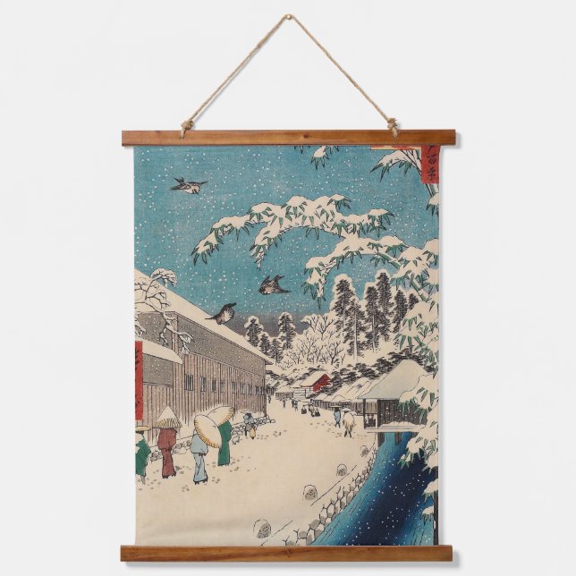 Tapisserie Suspendue Hiroshige hiver paysage Japon pays (Recto)