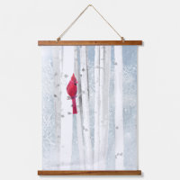 Hivernal Frost Cardinal Oiseau Rouge Nature Art Ha
