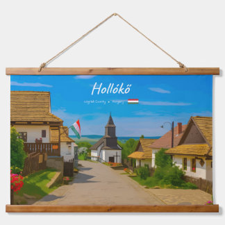 Tapisserie Suspendue Hollókő, Hongrie - Rue du village historique