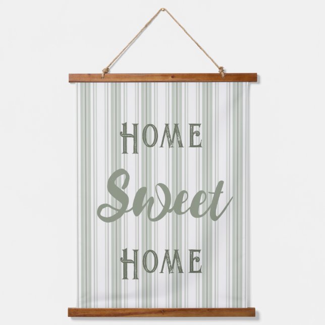 Tapisserie Suspendue Home Sweet Home Agritourisme Sage Ticking Stripes (Recto)