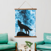 Howling Wolf Hiver neige bleue fumée Abstraite