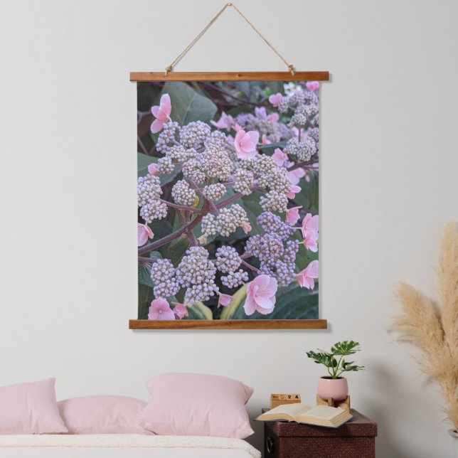 Tapisserie Suspendue Hydrangea Aspera Rose Floral (Chambre à coucher)
