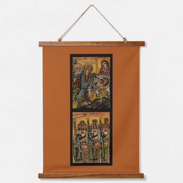 Tapisserie Suspendue Icône éthiopienne de la Nativité (Recto)