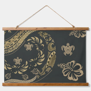 Tapisserie Suspendue Icônes de tapa hawaïenne contemporaine