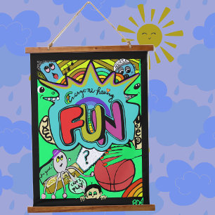 Tapisserie Suspendue Illustration amusante d'un toc à bascule