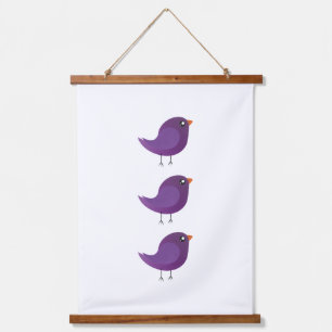 Tapisserie Suspendue Illustration de petit oiseau violet mignon