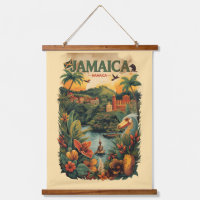 Illustration de voyage à la Jamaïque de style vint