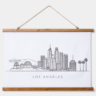 Tapisserie Suspendue Illustration minimaliste de la skyline de Los Ange