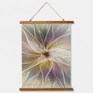 Tapisserie Suspendue Imaginaire Floral Gold Eggplant Art Fractal Abstra
