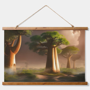 Tapisserie Suspendue Imaginaire forestier du baobab à Madagascar