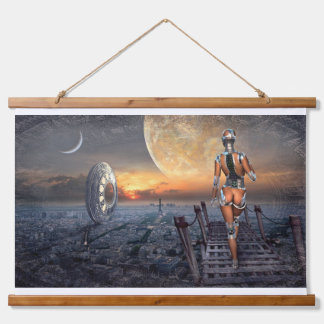 Tapisserie Suspendue Imaginaire Joli modèle femme Lune Star Space Walke