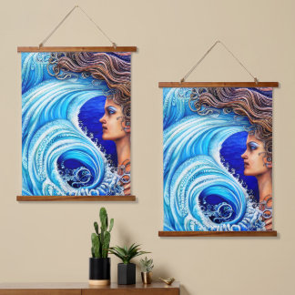 Tapisserie Suspendue Imaginaire Ocean Sea Wave Goddess Art